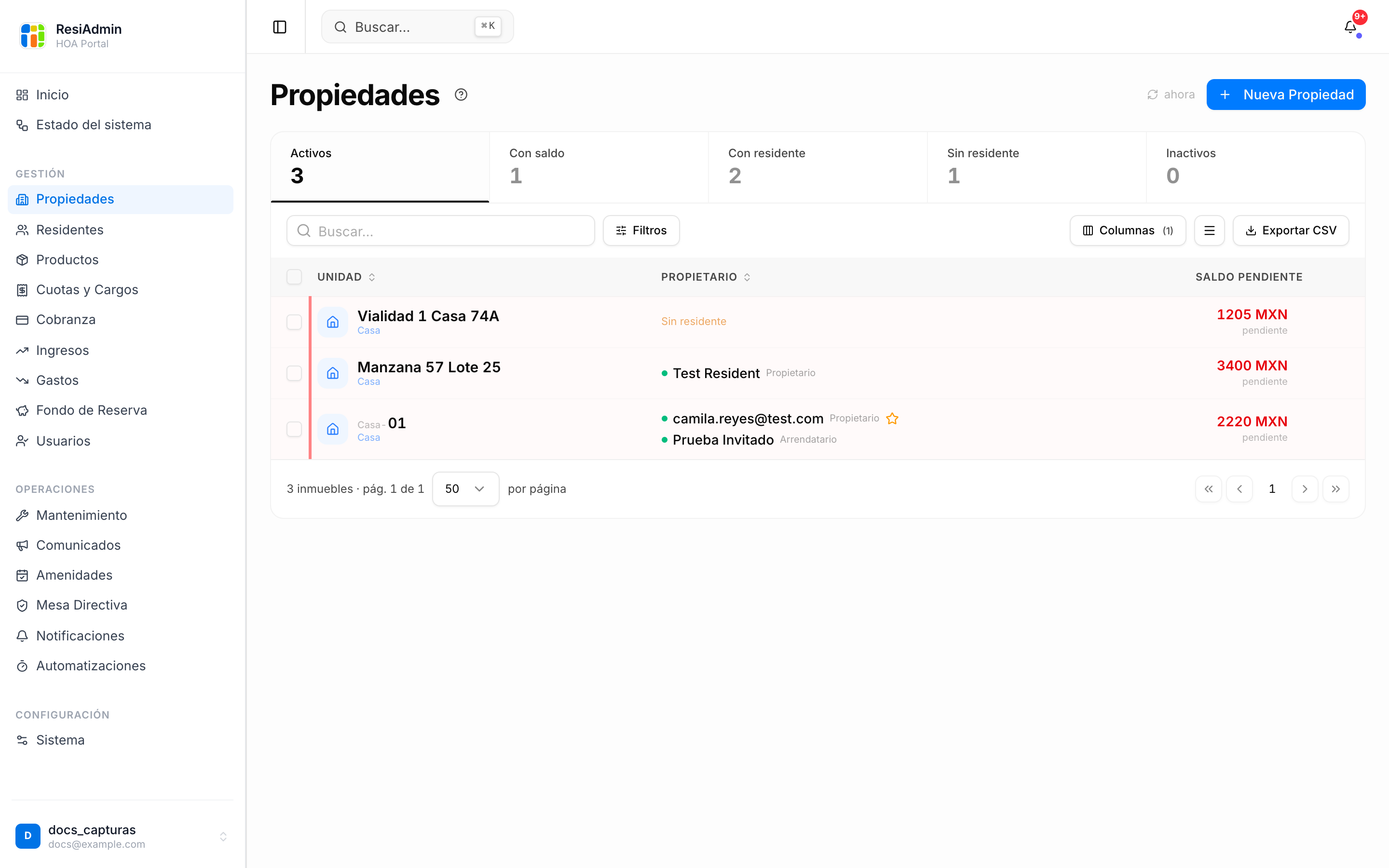 Tarjeta de descuentos en el detalle de la propiedad